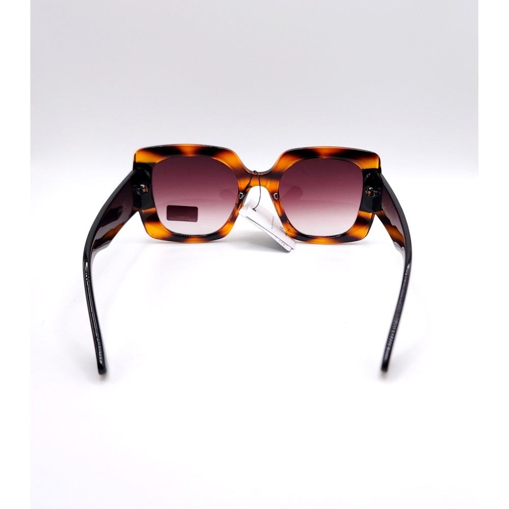 Giselle Oversized Square Sunglasses Black Tortoise Purple Gradient UV400 Glam - Picture 3 of 6